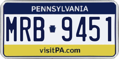 PA license plate MRB9451