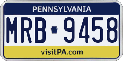 PA license plate MRB9458