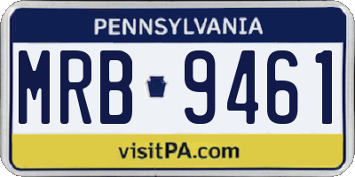 PA license plate MRB9461