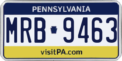 PA license plate MRB9463