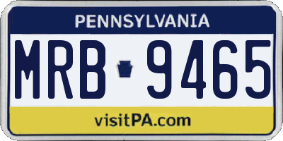 PA license plate MRB9465