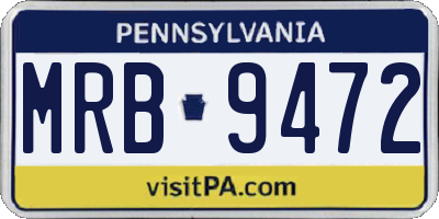 PA license plate MRB9472