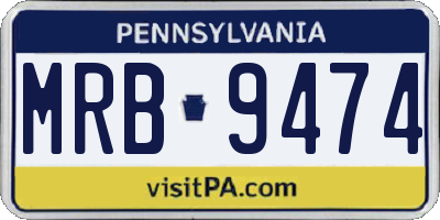 PA license plate MRB9474