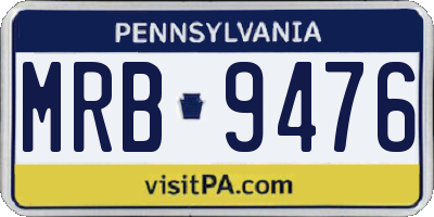 PA license plate MRB9476