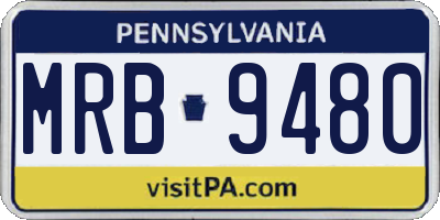 PA license plate MRB9480