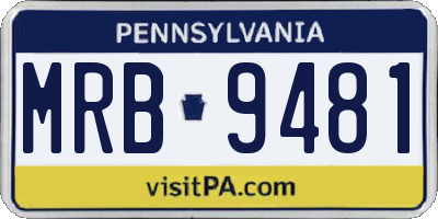PA license plate MRB9481