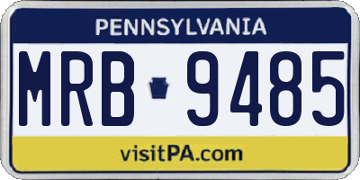 PA license plate MRB9485