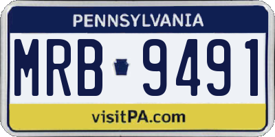 PA license plate MRB9491