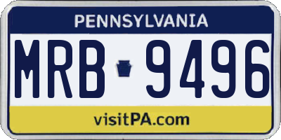 PA license plate MRB9496