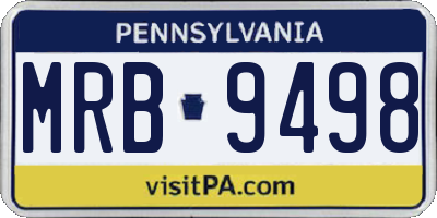 PA license plate MRB9498