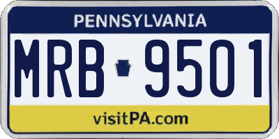 PA license plate MRB9501
