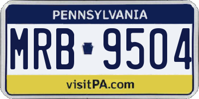 PA license plate MRB9504