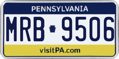 PA license plate MRB9506