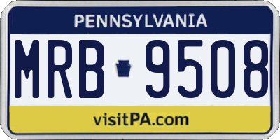 PA license plate MRB9508