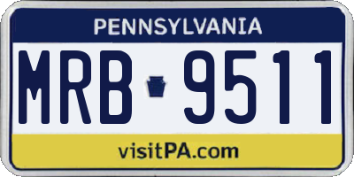 PA license plate MRB9511