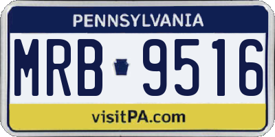 PA license plate MRB9516