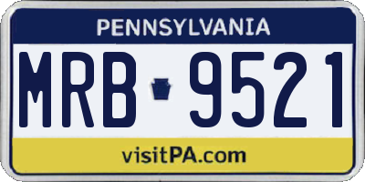 PA license plate MRB9521