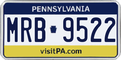 PA license plate MRB9522