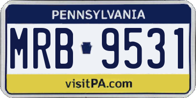 PA license plate MRB9531