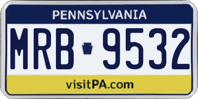 PA license plate MRB9532