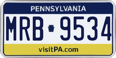 PA license plate MRB9534