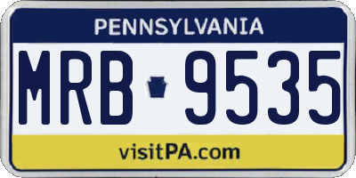 PA license plate MRB9535