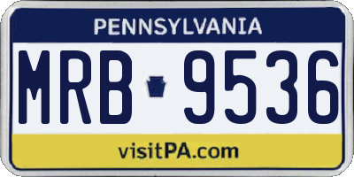 PA license plate MRB9536