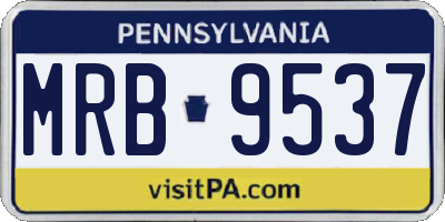 PA license plate MRB9537