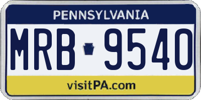 PA license plate MRB9540