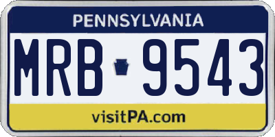 PA license plate MRB9543