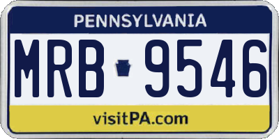 PA license plate MRB9546