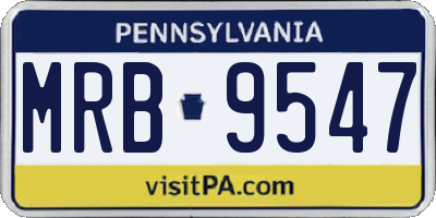 PA license plate MRB9547