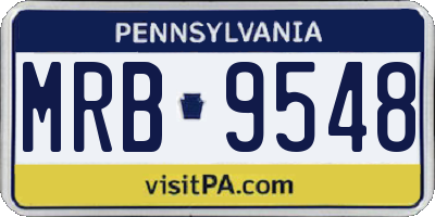 PA license plate MRB9548