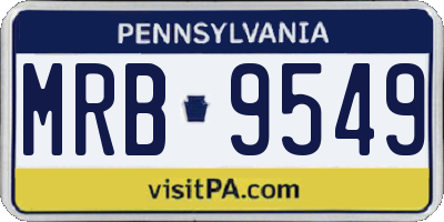 PA license plate MRB9549
