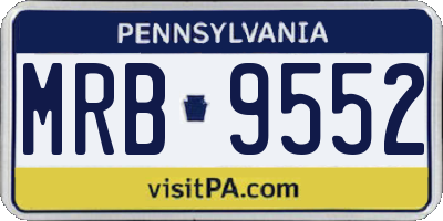 PA license plate MRB9552
