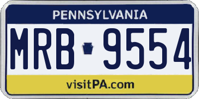 PA license plate MRB9554