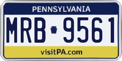 PA license plate MRB9561