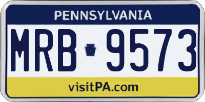 PA license plate MRB9573