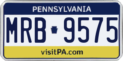 PA license plate MRB9575
