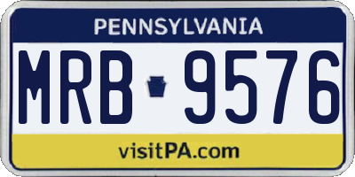 PA license plate MRB9576