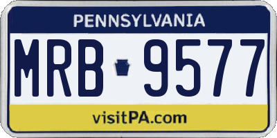 PA license plate MRB9577