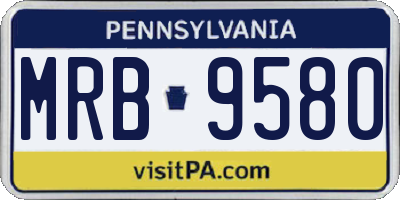 PA license plate MRB9580