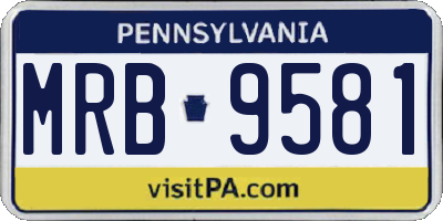 PA license plate MRB9581