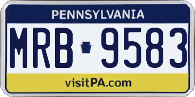 PA license plate MRB9583