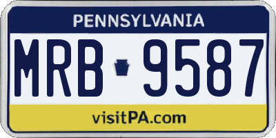 PA license plate MRB9587
