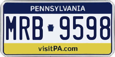 PA license plate MRB9598