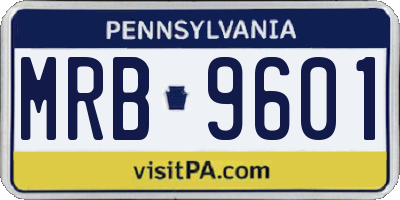 PA license plate MRB9601