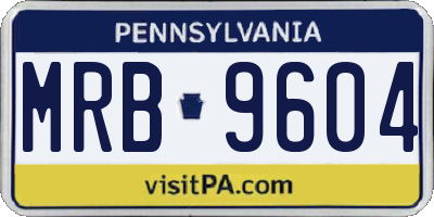 PA license plate MRB9604