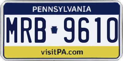 PA license plate MRB9610