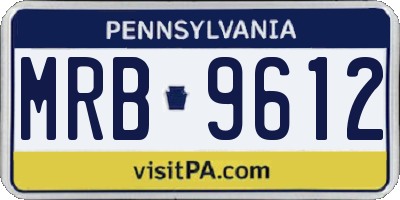 PA license plate MRB9612